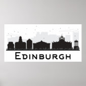 Edinburgh Scotland | Zwarte en witte veldlijn Poster (Voorkant)