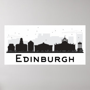 Edinburgh Scotland   Zwarte en witte veldlijn Poster