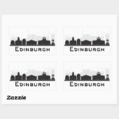 Edinburgh Scotland | Zwarte en witte veldlijn Rechthoekige Sticker (Vel)