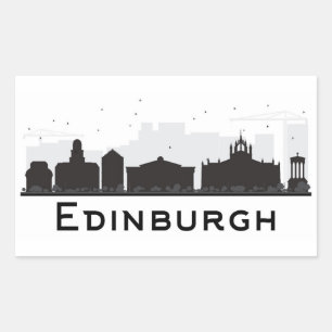 Edinburgh Scotland   Zwarte en witte veldlijn Rechthoekige Sticker