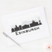 Edinburgh Scotland | Zwarte en witte veldlijn Rechthoekige Sticker (Envelop)