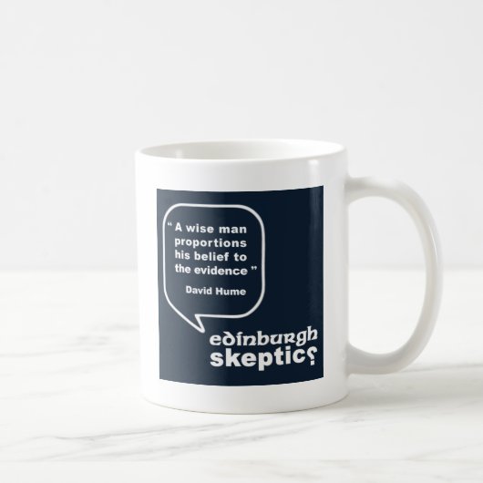 Edinburgh Skeptics - Hume Quote Koffiemok (Rechts)