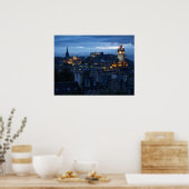 Edinburgh Skyline bij schemering Poster (Keuken)