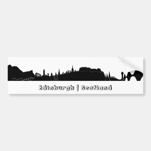 Edinburgh Skyline Bumpersticker (Voorkant)