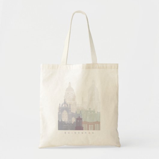 EDINBURGH SKYLINE POSTER PASTEL TOTE BAG (Voorkant)
