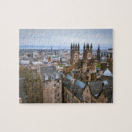 Edinburgh skyline van daktop, uitzicht van arealen legpuzzel