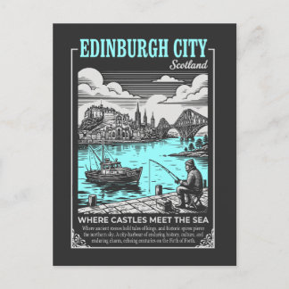 Edinburgh Stad Schotland Waar Kastelen De Zee Ontm Briefkaart