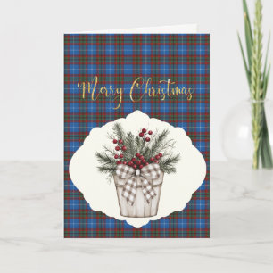 Edinburgh Tartan Holiday Card Feestdagen Kaart