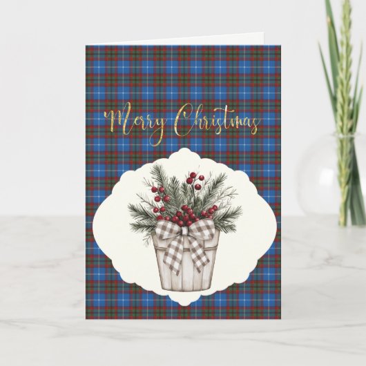 Edinburgh Tartan Holiday Card Feestdagen Kaart (Voorkant)