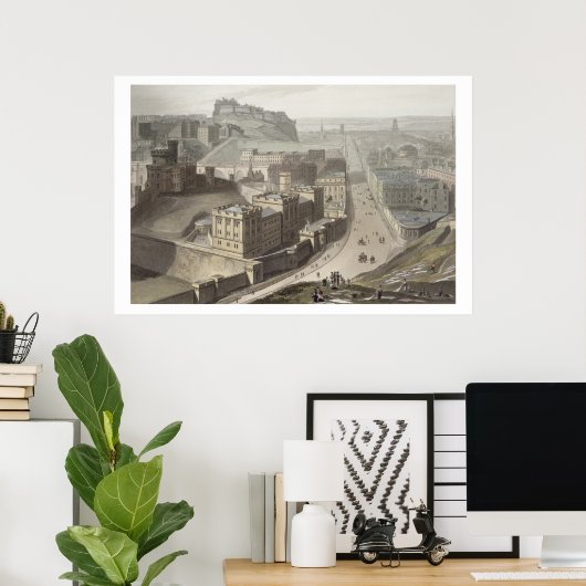 Edinburgh, uit Calton Hill, uit 'A Voyage Around Poster (Thuiskantoor)