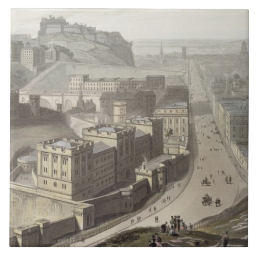 Edinburgh, uit Calton Hill, uit 'A Voyage Around Tegeltje (Voorkant)