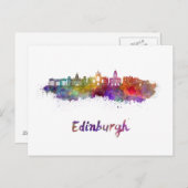 Edinburgh V2 skyline in waterverf Briefkaart (Voorkant / Achterkant)
