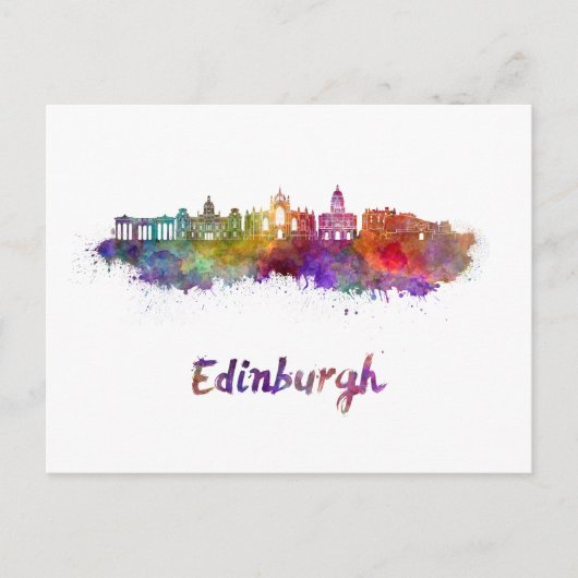 Edinburgh V2 skyline in waterverf Briefkaart (Voorkant)