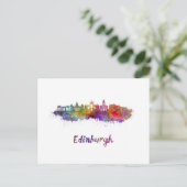 Edinburgh V2 skyline in waterverf Briefkaart (Staand voorkant)
