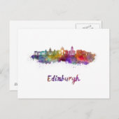 Edinburgh V2 skyline in waterverf Briefkaart (Voorkant / Achterkant)