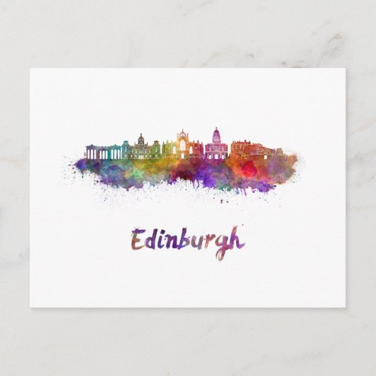 Edinburgh V2 skyline in waterverf Briefkaart (Voorkant)