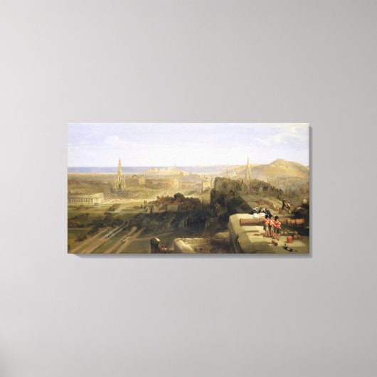Edinburgh van het kasteel, 1847 (olie op canvas) canvas afdruk (Voorkant)