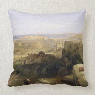Edinburgh van het kasteel, 1847 (olie op canvas) kussen