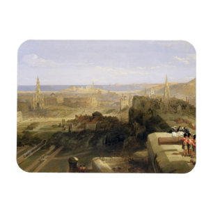 Edinburgh van het kasteel, 1847 (olie op canvas) magneet