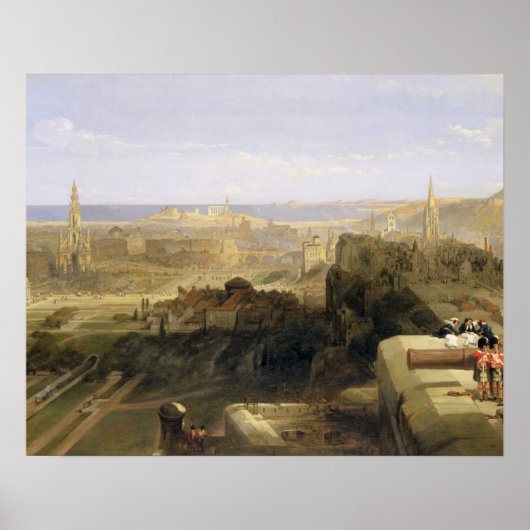 Edinburgh van het kasteel, 1847 (olie op canvas) poster (Voorkant)