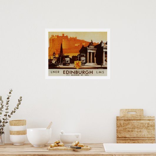Edinburgh via LNER Rail Poster (Keuken)