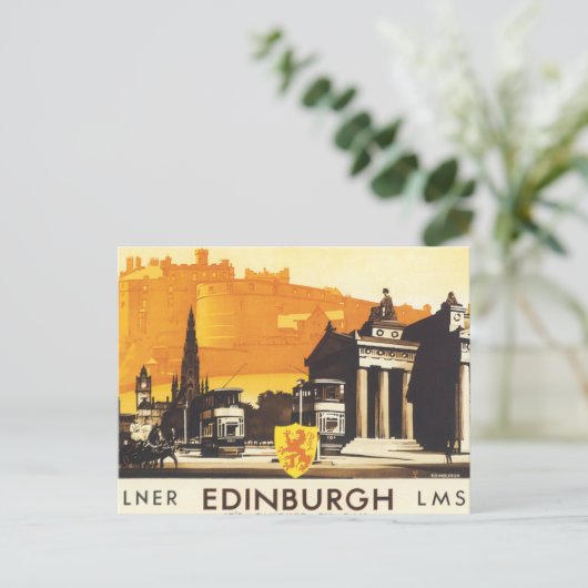 Edinburgh via LNER Rail Poster Briefkaart (Staand voorkant)