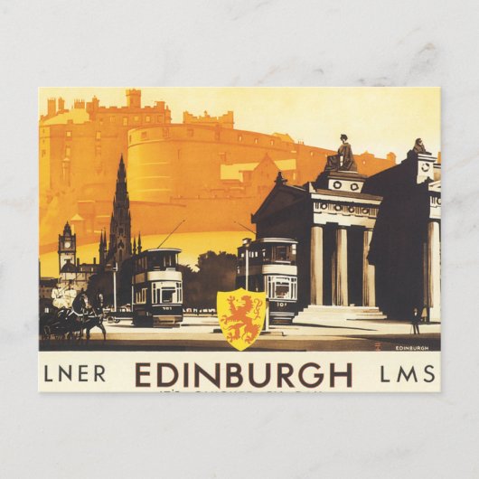 Edinburgh via LNER Rail Poster Briefkaart (Voorkant)