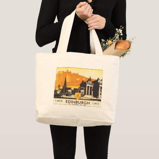 Edinburgh via LNER Rail Poster Grote Tote Bag (Voorkant (product))
