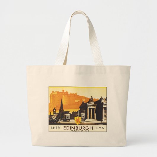 Edinburgh via LNER Rail Poster Grote Tote Bag (Voorkant)