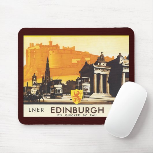 Edinburgh via LNER Rail Poster Muismat (Met muis)