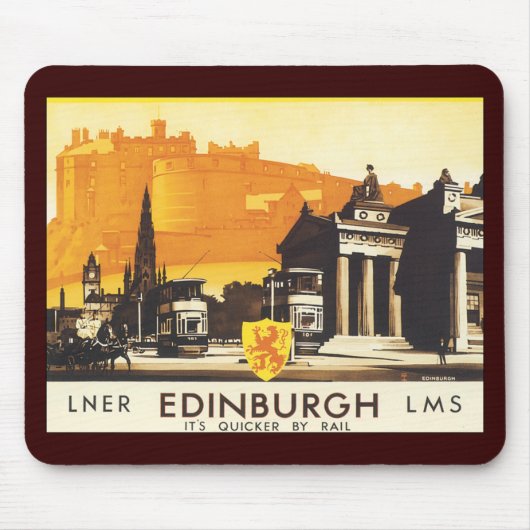Edinburgh via LNER Rail Poster Muismat (Voorkant)