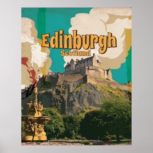 Edinburgh Vintage Travel Poster (Voorkant)