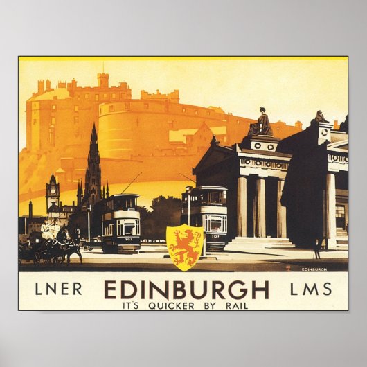 Edinburgh Vintage Travel Poster (Voorkant)