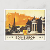 Edinburgh Vintage Travel Poster Briefkaart (Voorkant)