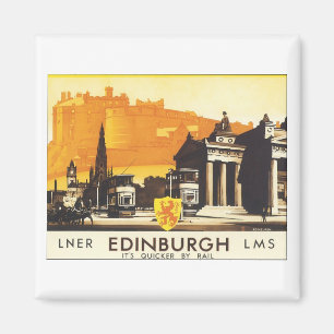 Edinburgh Vintage Travel Poster Magneet
