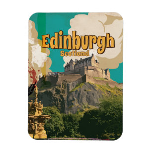 Edinburgh Vintage Travel Poster Magneet
