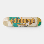 Edinburgh Vintage Travel Poster Skateboard (Horizontaal)