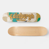 Edinburgh Vintage Travel Poster Skateboard (Horizontaal)