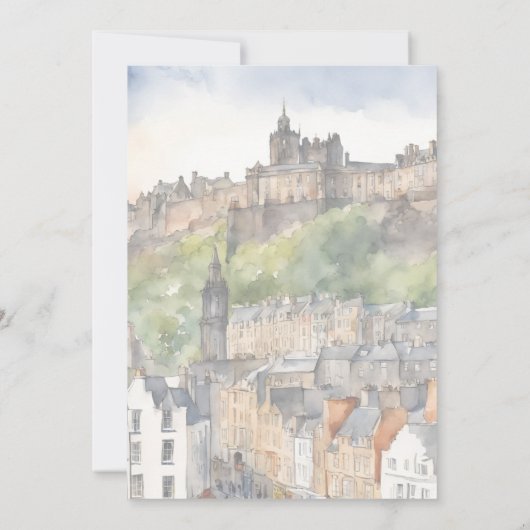 Edinburgh Watercolor Uitnodiging (Achterkant)