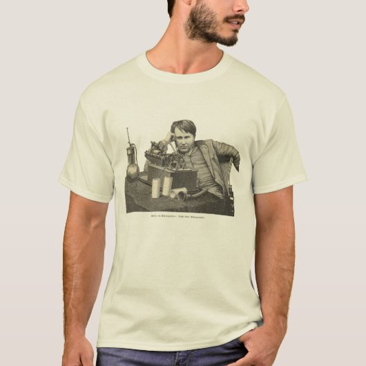 Edison bij de fonograaf t-shirt (Voorkant)