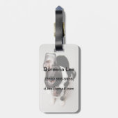 Edison Boston Terrier puppy. Bagagelabel (Achterkant verticaal)