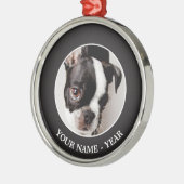 Edison Boston Terrier puppy. Metalen Ornament (Links)