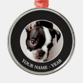 Edison Boston Terrier puppy. Metalen Ornament (Voorkant)