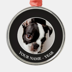 Edison Boston Terrier puppy. Metalen Ornament