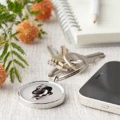 Edison Boston Terrier puppy. Sleutelhanger (Zijkant)