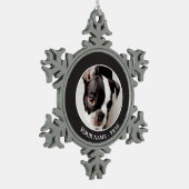 Edison Boston Terrier puppy. Tin Sneeuwvlok Ornament (Links)