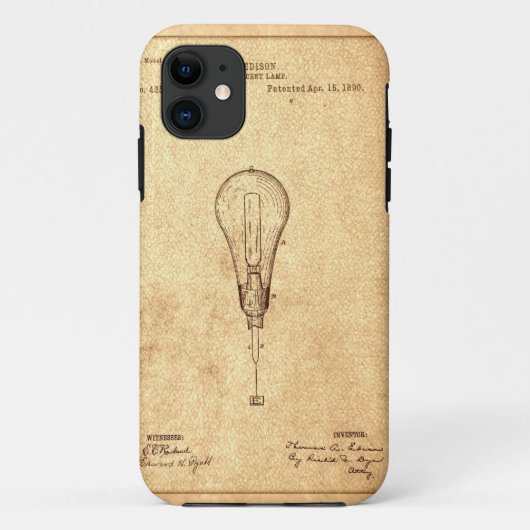 Edison Bulb Patent Case-Mate iPhone Case (Achterkant)