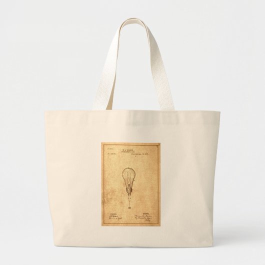 Edison Bulb Patent Grote Tote Bag (Voorkant)