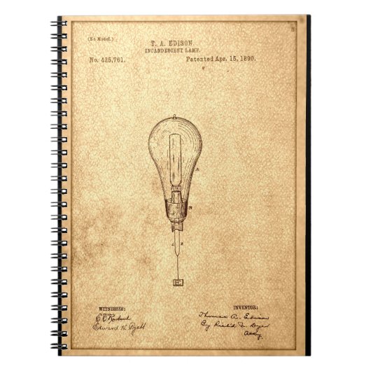 Edison Bulb Patent Notitieboek (Voorkant)