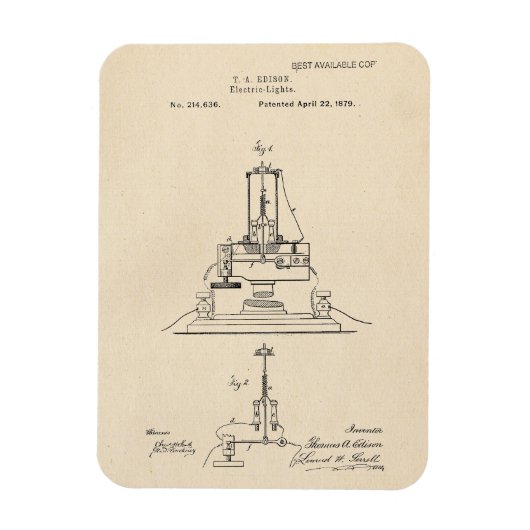  Edison Electric Licht Patent Magneet (Verticaal)